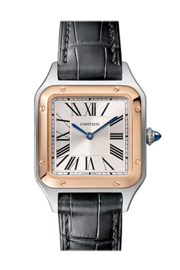 Cartier Santos Dumont Steel Gold Dial