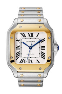 Cartier Santos Dumont Steel Gold Dial