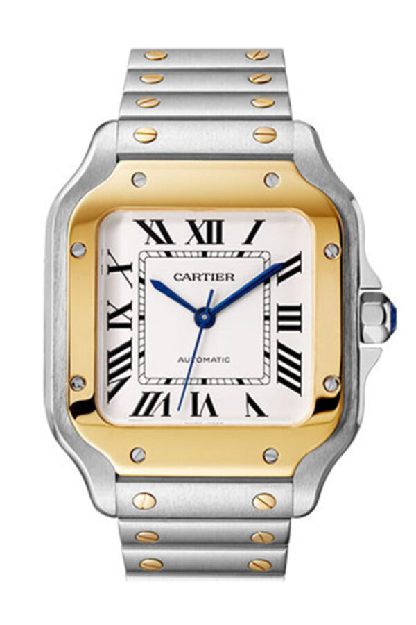 Cartier Santos Dumont Steel Gold Dial