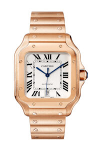 Cartier Rose Gold Santos Gold Dial