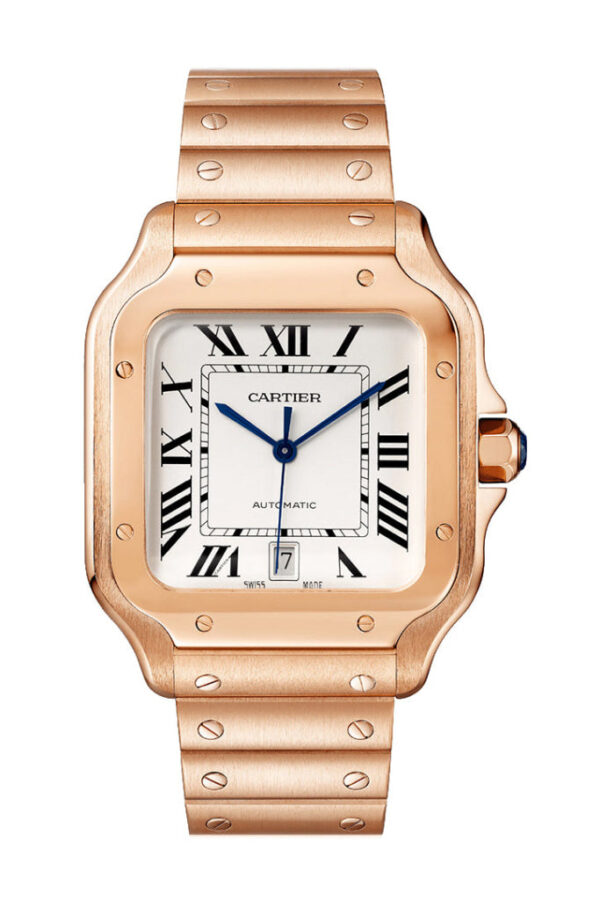 Cartier Rose Gold Santos Gold Dial