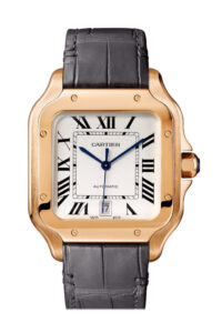 Cartier Rose Gold Santos Gold Dial
