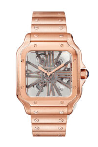 Cartier Santos Skeleton Dial Gold Dial