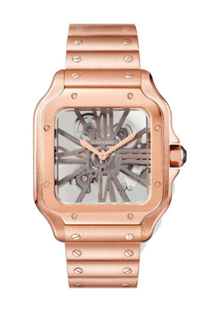Cartier Santos Skeleton Dial Gold Dial