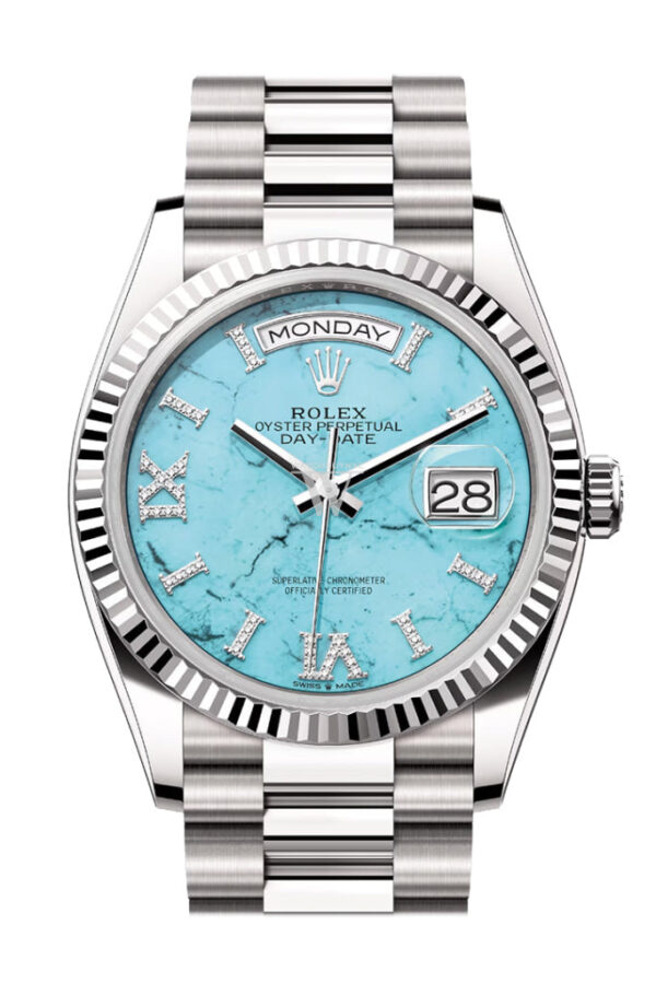 Rolex Day-Date 36 Turquoise White Dial - Image 2