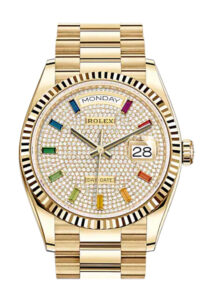 Rolex Day-Date 36 Diamond-Paved Gold Dial