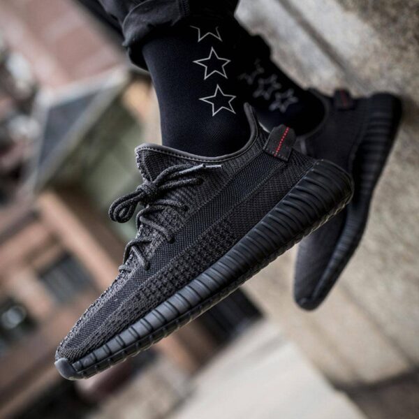 adidas Yeezy Boost 350 V2 Static Black Non-Reflective - Image 6