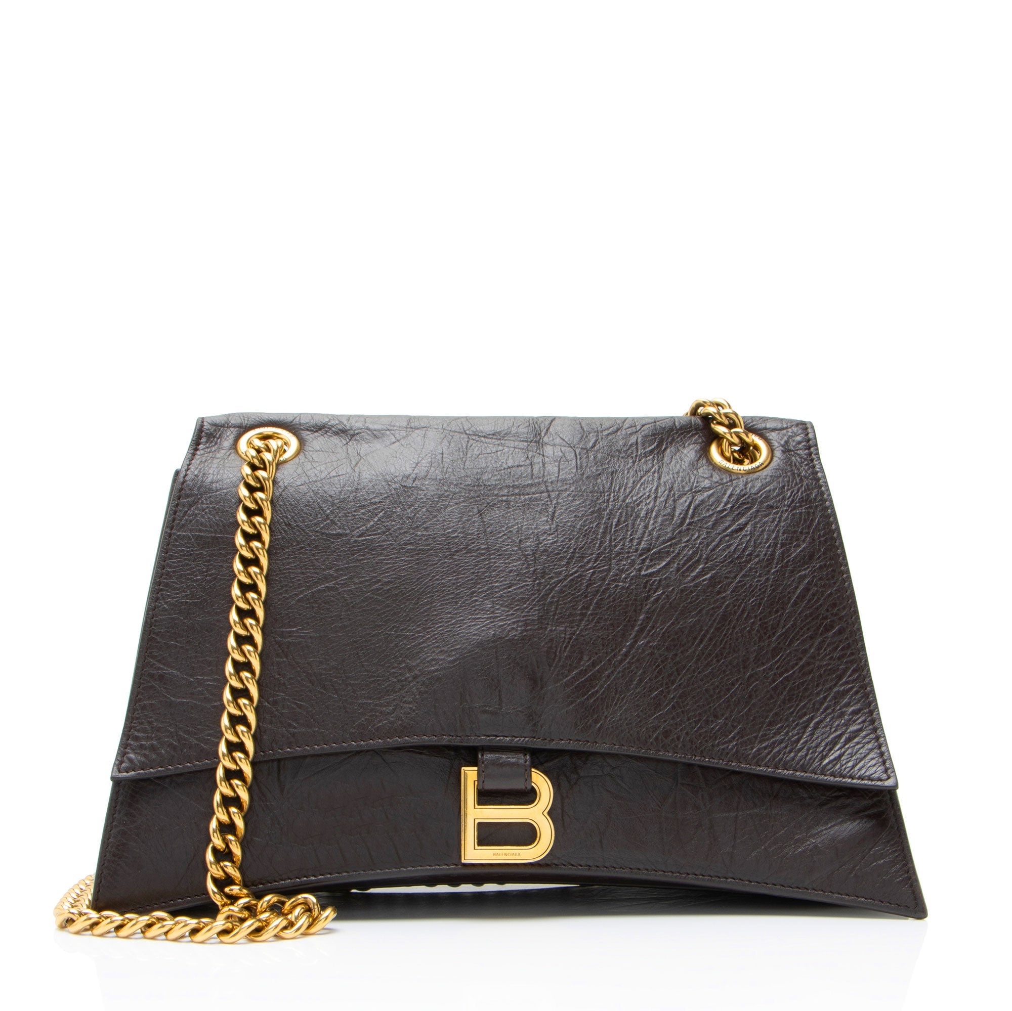 Balenciaga Calfskin Crush Medium Shoulder Bag