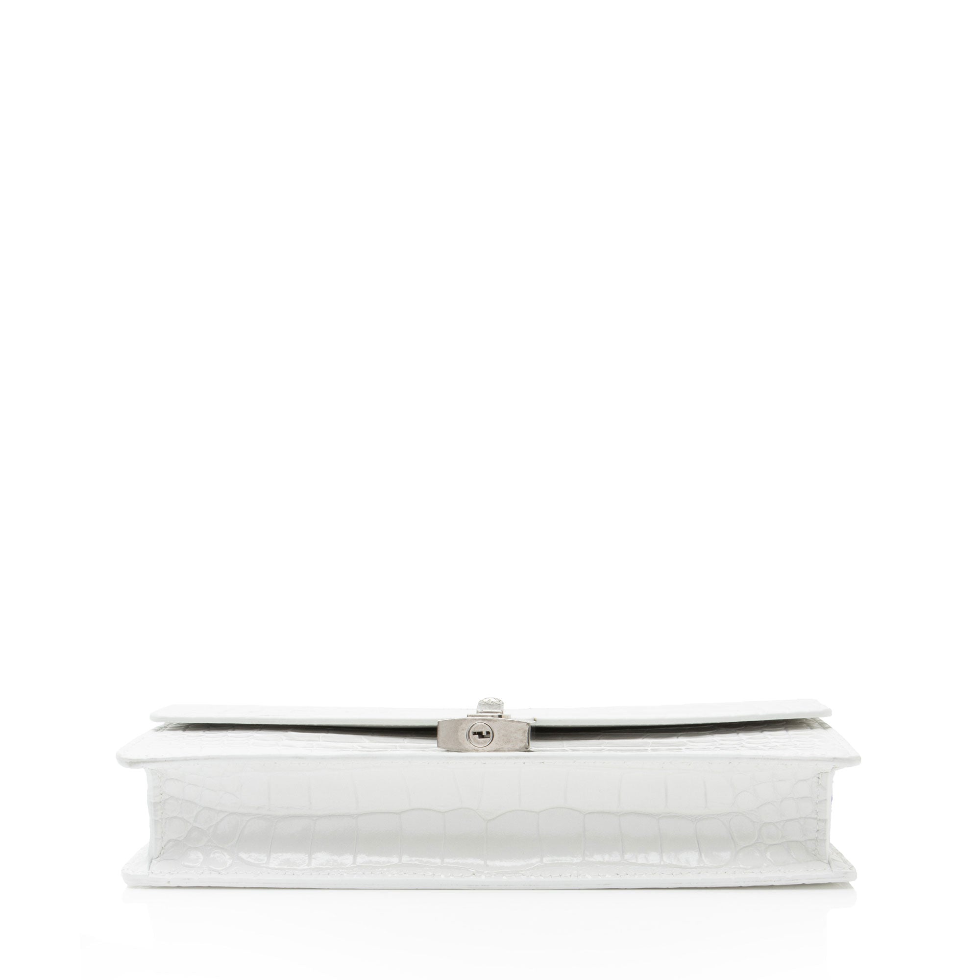 Balenciaga Croc Embossed Calfskin Lock Medium Shoulder Bag - Image 4