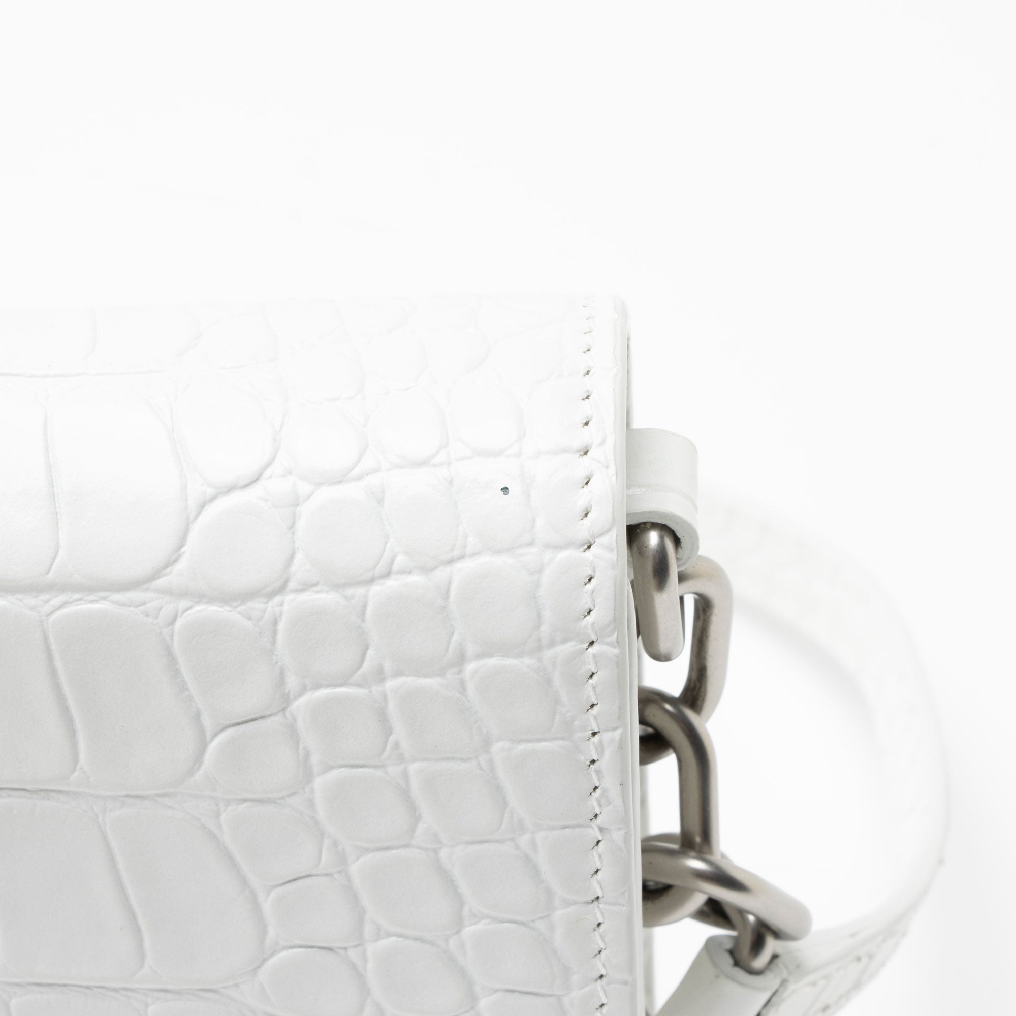 Balenciaga Croc Embossed Calfskin Lock Medium Shoulder Bag - Image 12