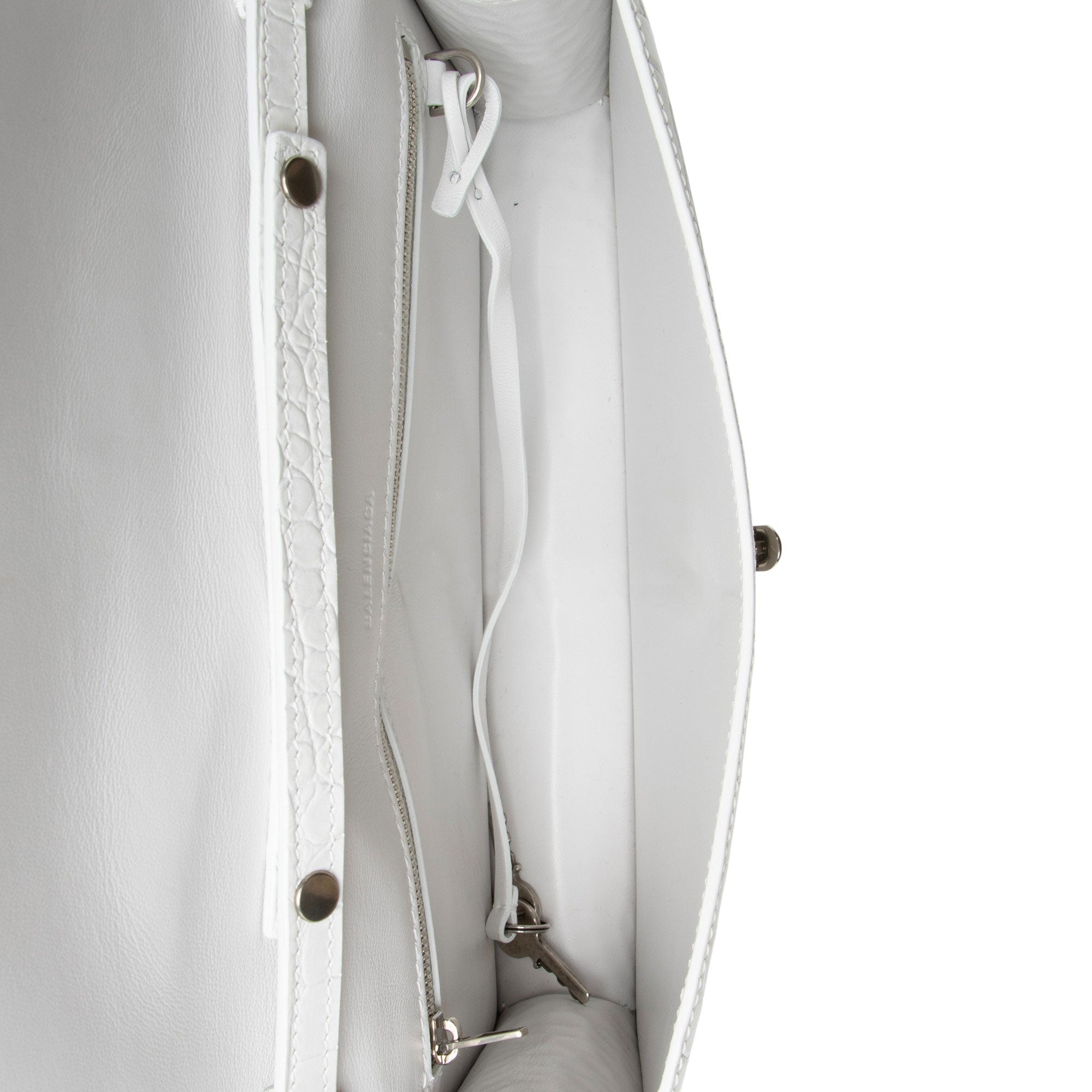 Balenciaga Croc Embossed Calfskin Lock Medium Shoulder Bag - Image 7