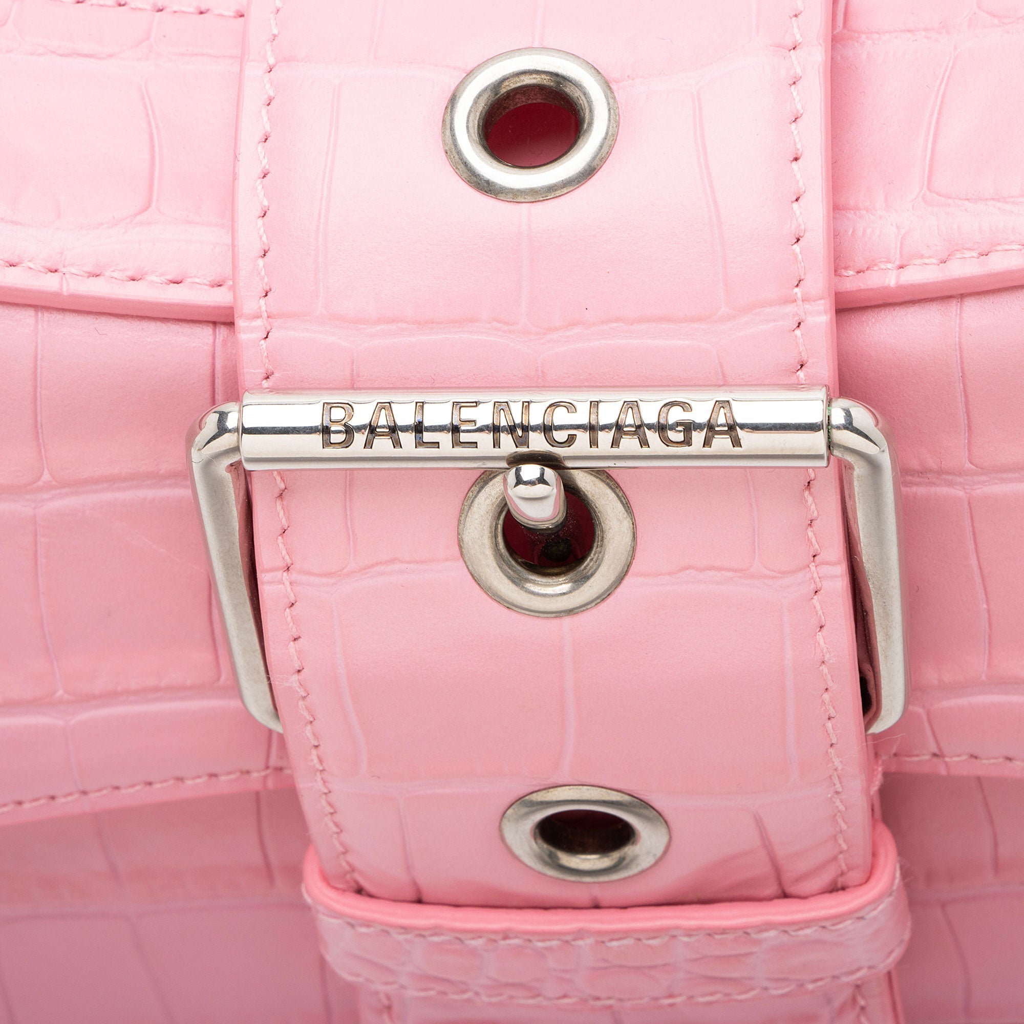 Balenciaga Croc Embossed Leather Lindsay Shoulder Bag - Image 9