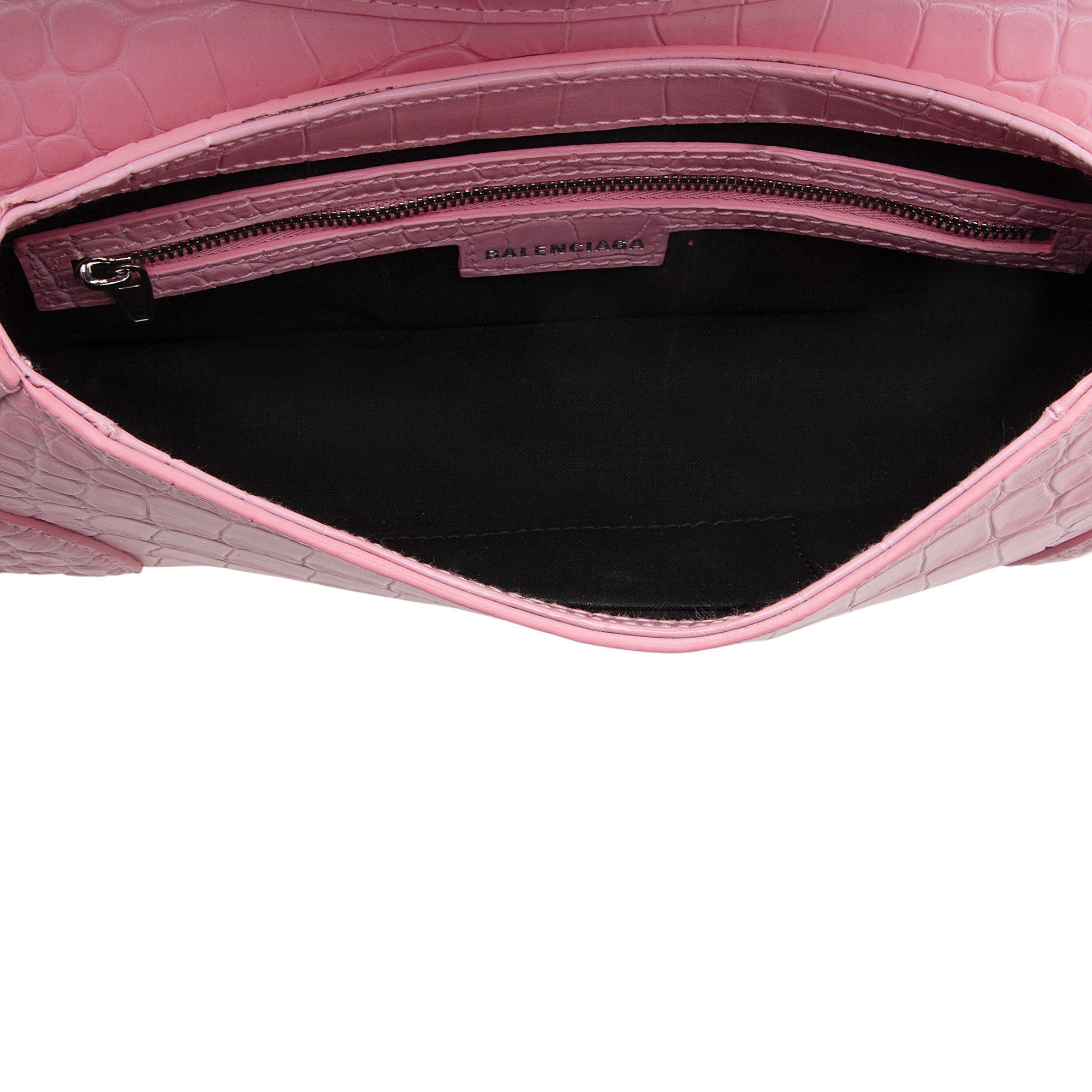 Balenciaga Croc Embossed Leather Lindsay Shoulder Bag - Image 7