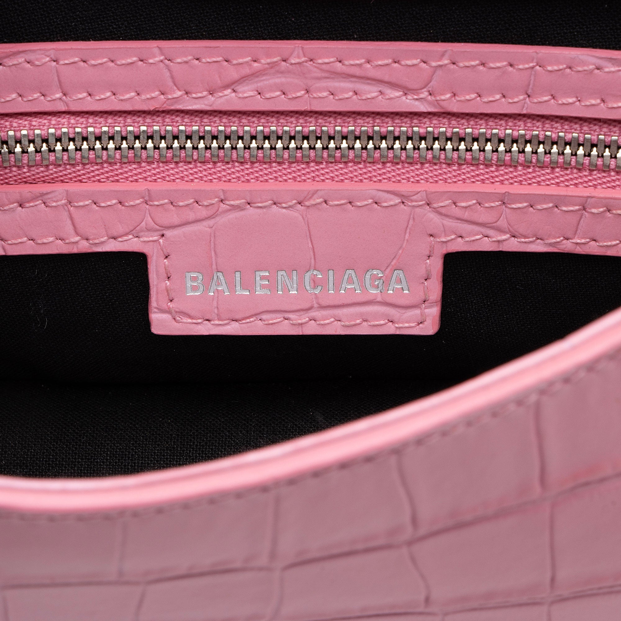 Balenciaga Croc Embossed Leather Lindsay Shoulder Bag - Image 8