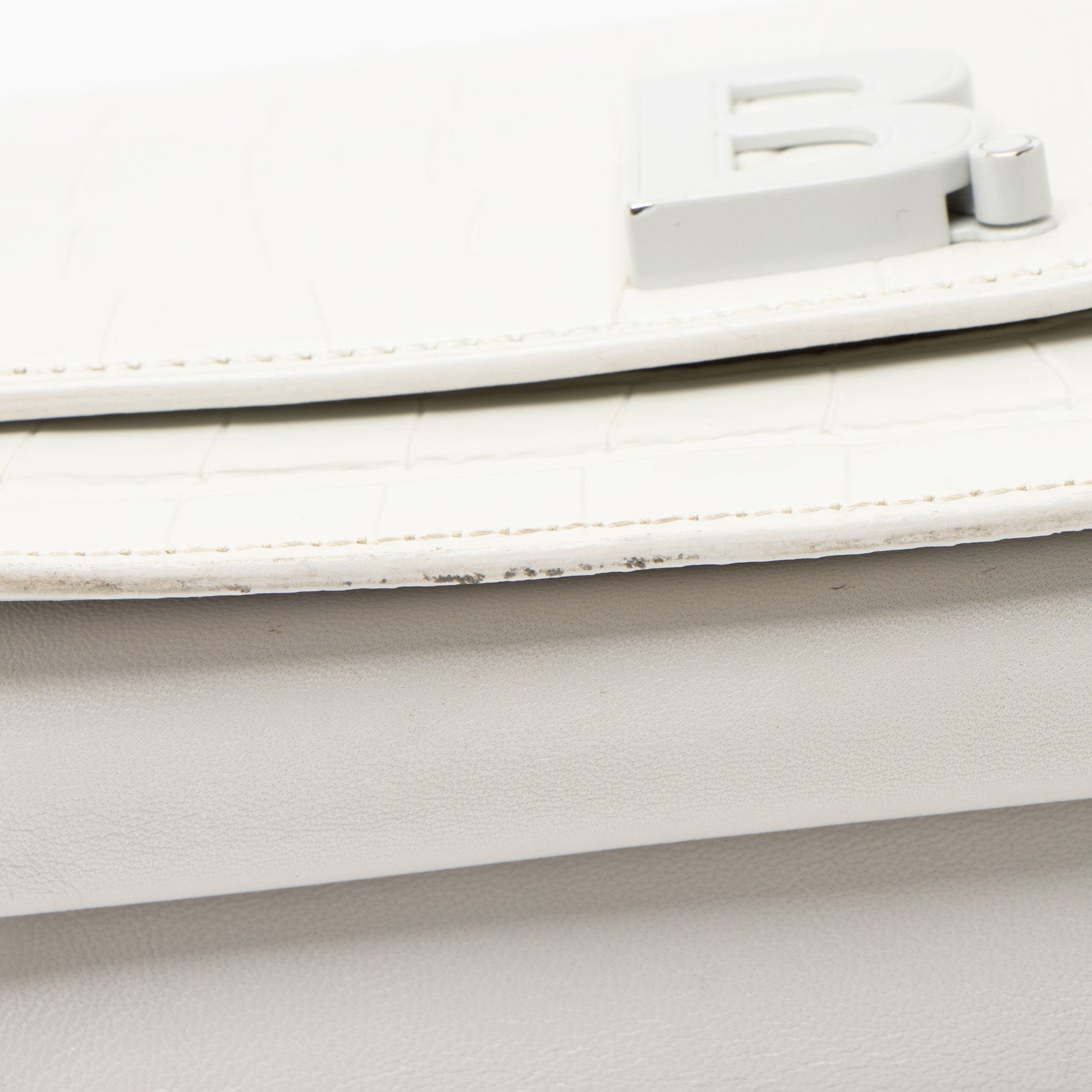 Balenciaga Croc Embossed Leather Small B Bag - Image 11