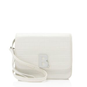 Balenciaga Croc Embossed Leather Small B Bag