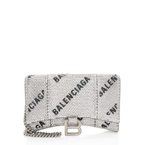 Balenciaga Crystal Logo Hourglass Chain Bag