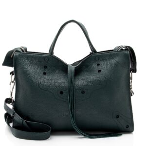 Balenciaga Leather Blackout City Satchel