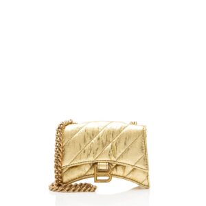 Balenciaga Metallic Quilted Calfskin Crush Mini Shoulder Bag