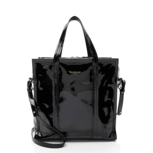 Balenciaga Patent Leather Bazar Small Shopper Tote