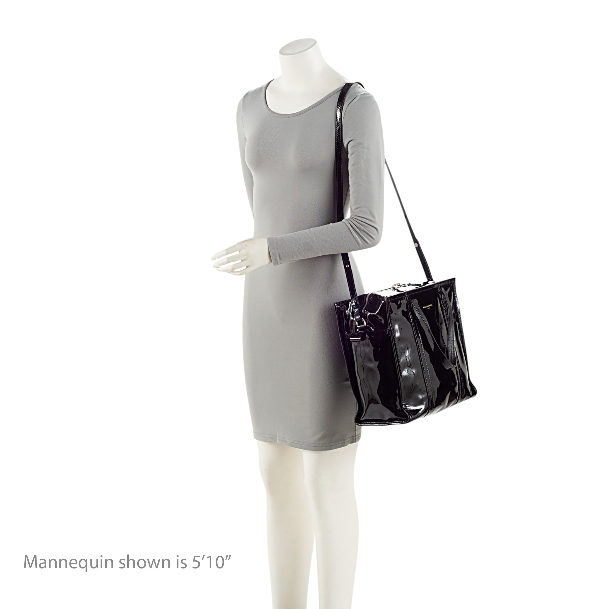 Balenciaga Patent Leather Bazar Small Shopper Tote - Image 5