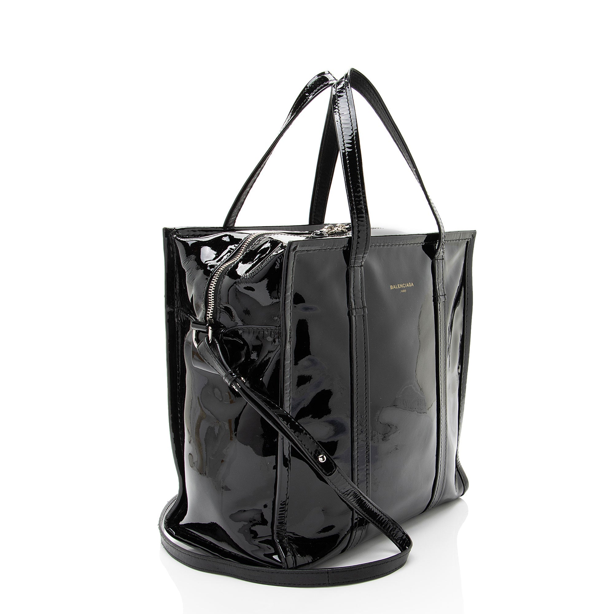 Balenciaga Patent Leather Bazar Small Shopper Tote - Image 2