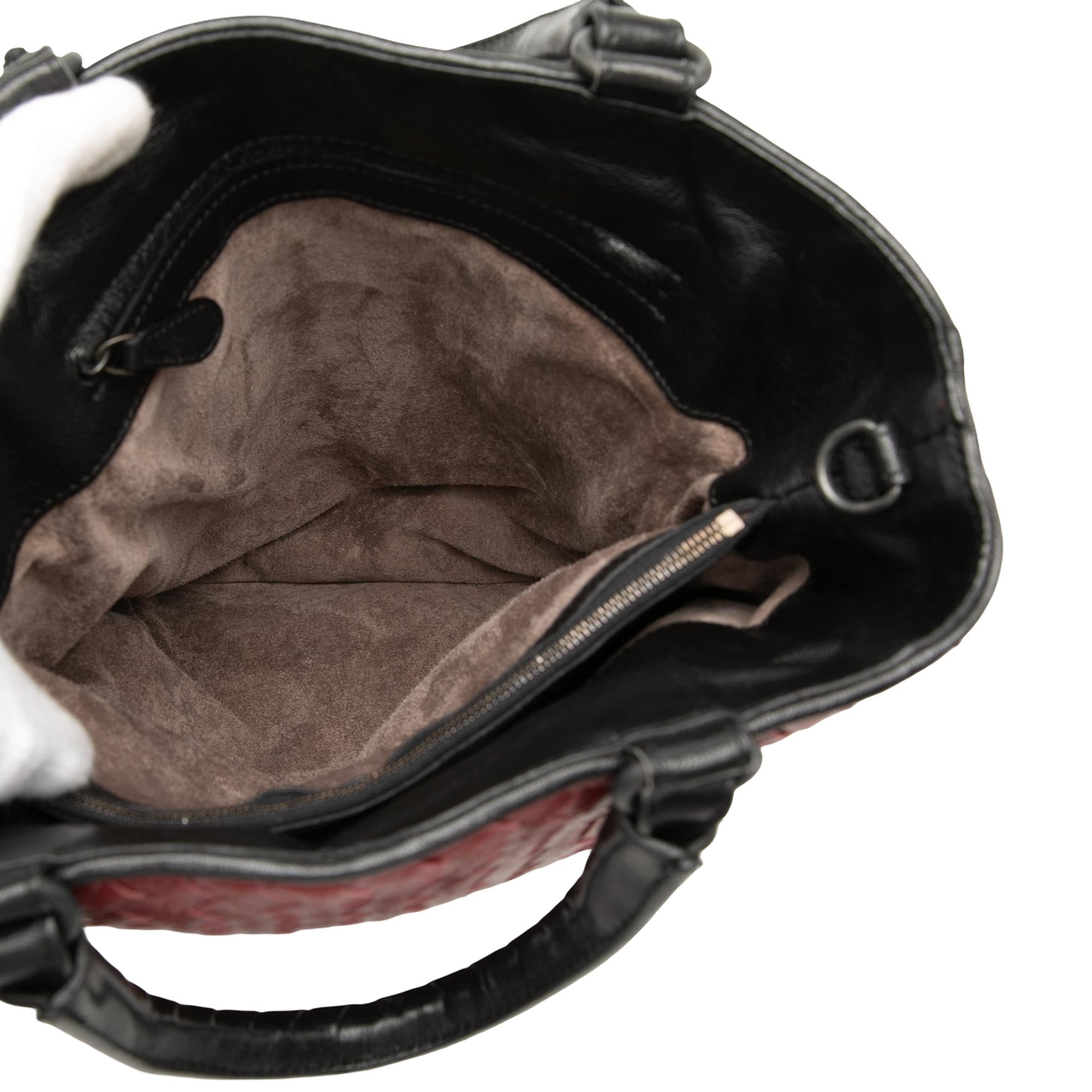 Bottega Veneta Bicolor Nappa Intrecciato Vertical Convertible Satchel - Image 4