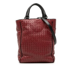 Bottega Veneta Bicolor Nappa Intrecciato Vertical Convertible Satchel