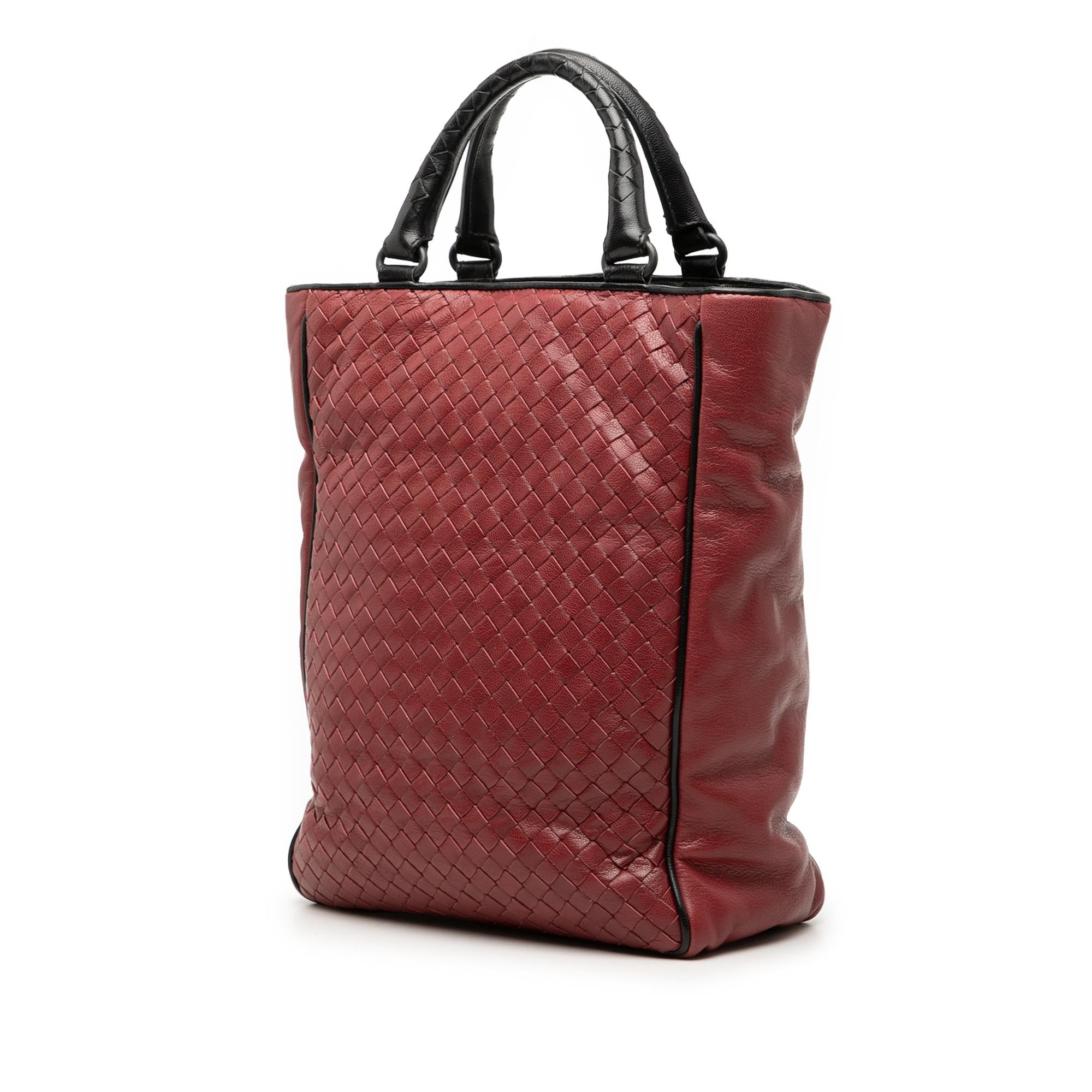 Bottega Veneta Bicolor Nappa Intrecciato Vertical Convertible Satchel - Image 2