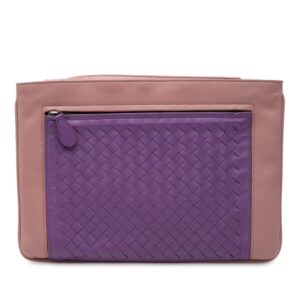 Bottega Veneta Bicolor Nappa Intrecciato Wristlet Clutch