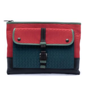 Bottega Veneta Canvas and Nappa Intrecciato Clutch