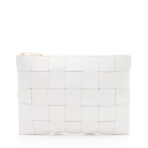 Bottega Veneta Intrecciato Nappa Cassette Medium Flat Zip Pouch