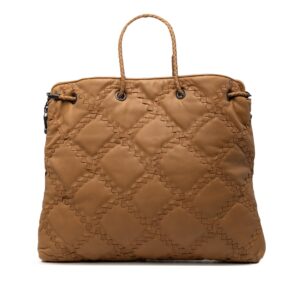 Bottega Veneta Intrecciato Trimmed Leather Croisette Drawstring Tote