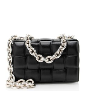 Bottega Veneta Lambskin Cassette Chain Maxi Shoulder Bag