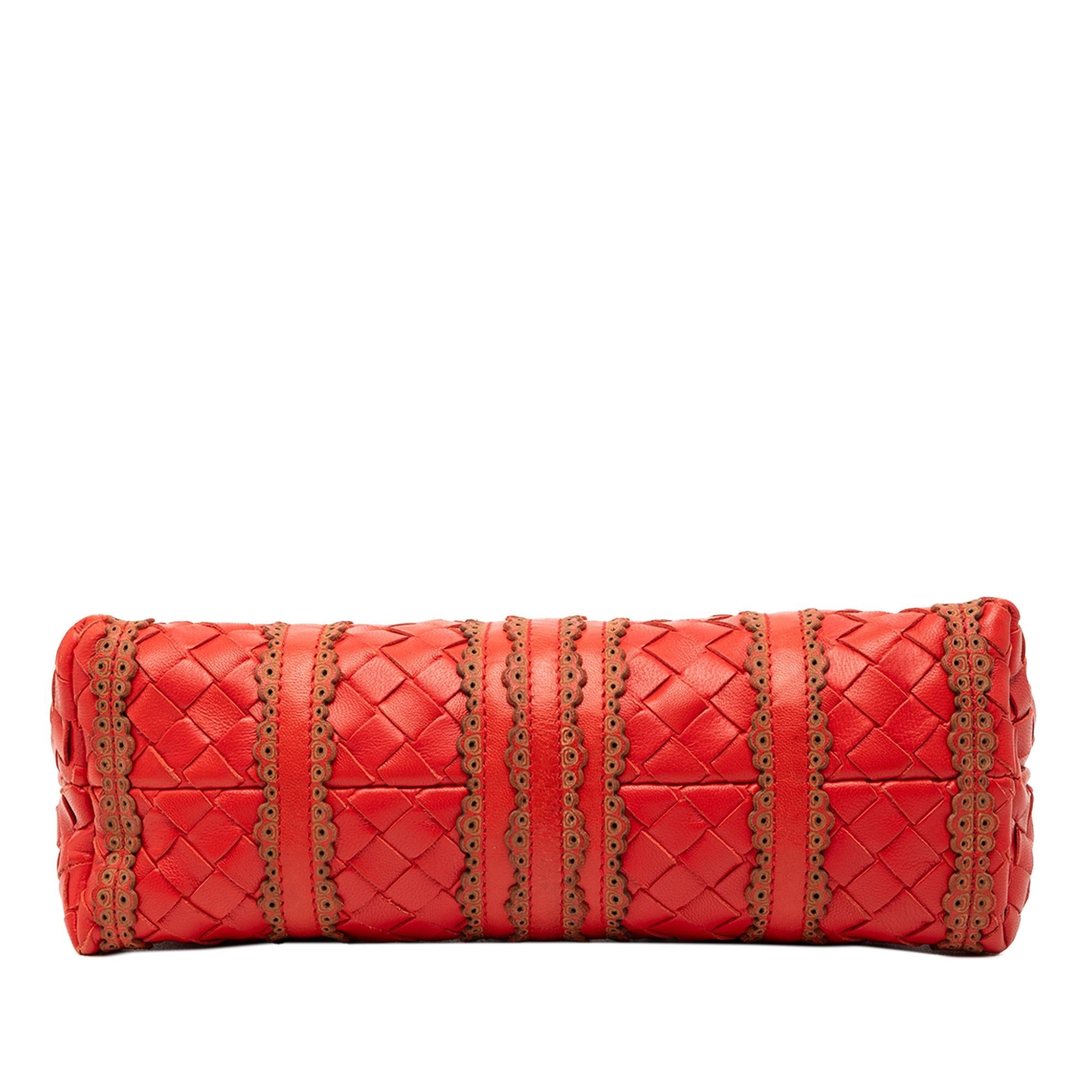 Bottega Veneta Leather Intrecciato Stripe Shoulder Bag - Image 3
