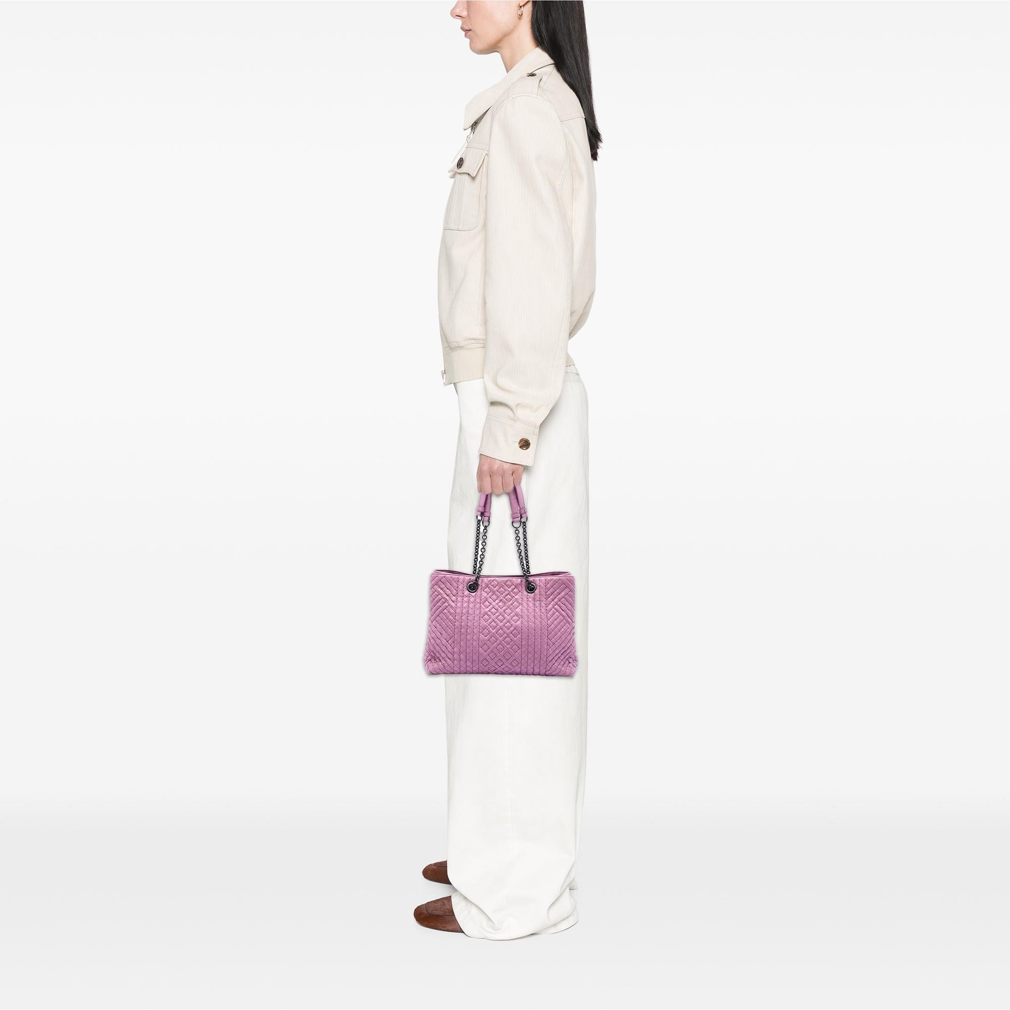 Bottega Veneta Medium Nappa Intrecciato Boutis Double Chain Tote - Image 8