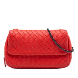 Bottega Veneta Mini Nappa Intrecciato Expandable Chain Flap Crossbody