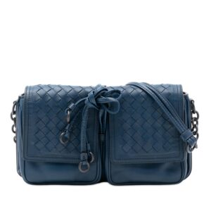 Bottega Veneta Nappa Intrecciato Double Pocket Flap Crossbody