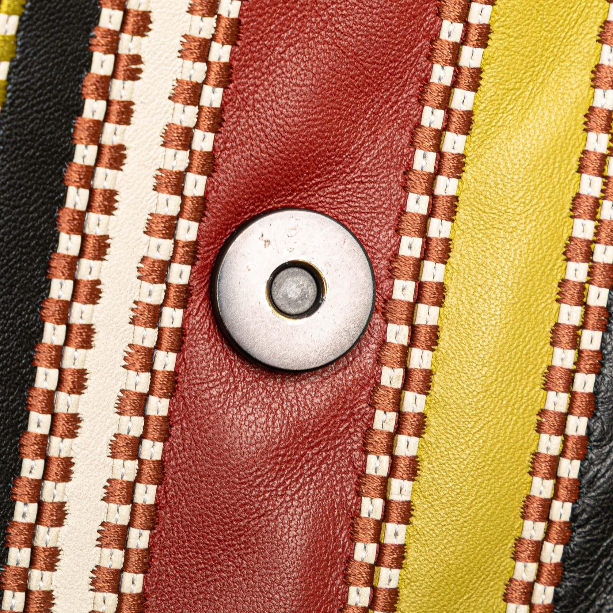 Bottega Veneta Small Leather Embroidered Stripe Olimpia Shoulder Bag - Image 8