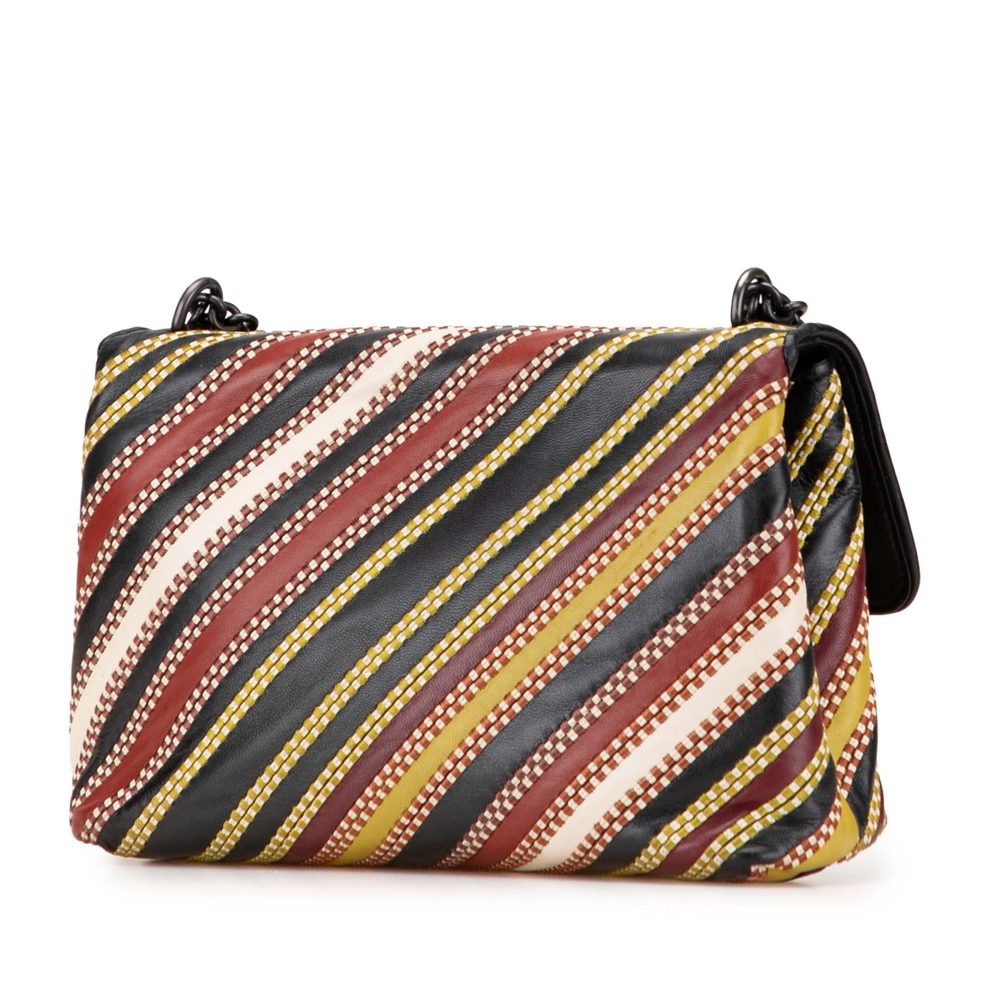 Bottega Veneta Small Leather Embroidered Stripe Olimpia Shoulder Bag - Image 2