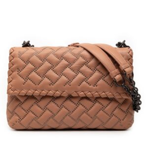 Bottega Veneta Small Nappa Intrecciato Studded Olimpia Shoulder Bag