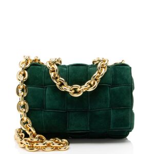 Bottega Veneta Suede Cassette Chain Maxi Shoulder Bag