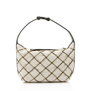 Bottega Veneta Woven Canvas Wallace Mini Shoulder Bag