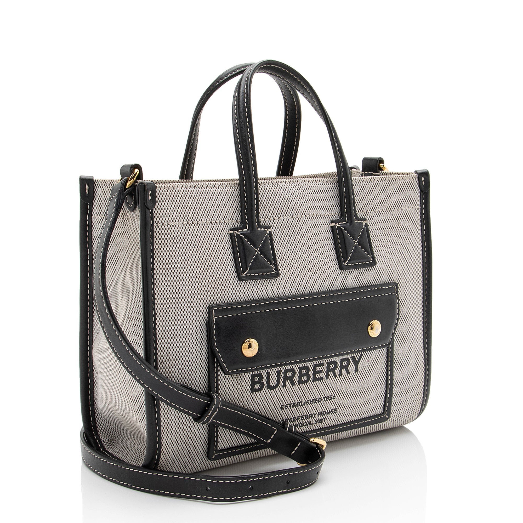 Burberry Canvas Freya Horseferry Mini Tote - Image 2