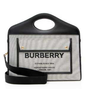 Burberry Canvas Horseferry Medium Pocket Tote
