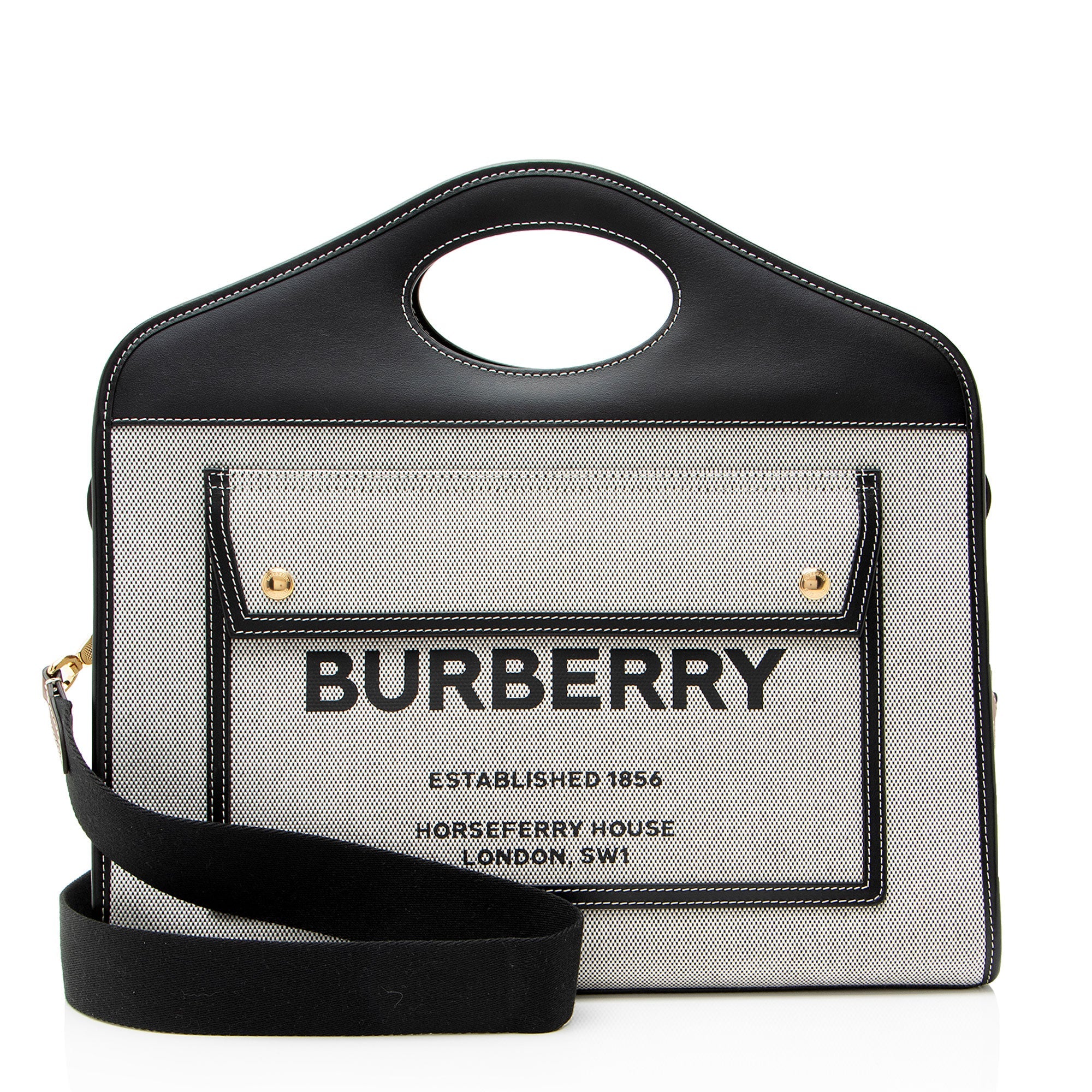 Burberry Canvas Horseferry Medium Pocket Tote