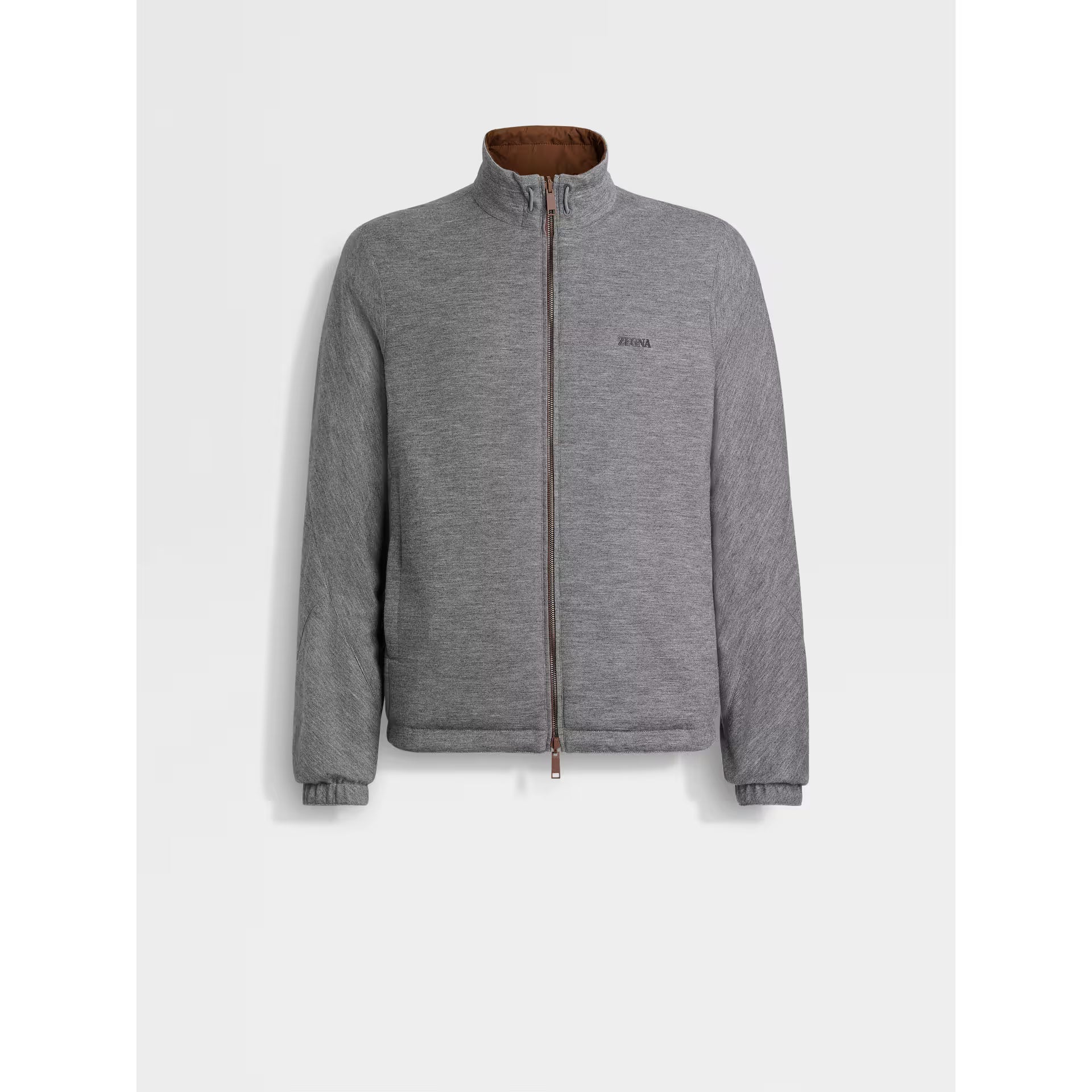 Bomber Zegna - Réversible Brezza en Microfibre - Marron/Gris - Image 6