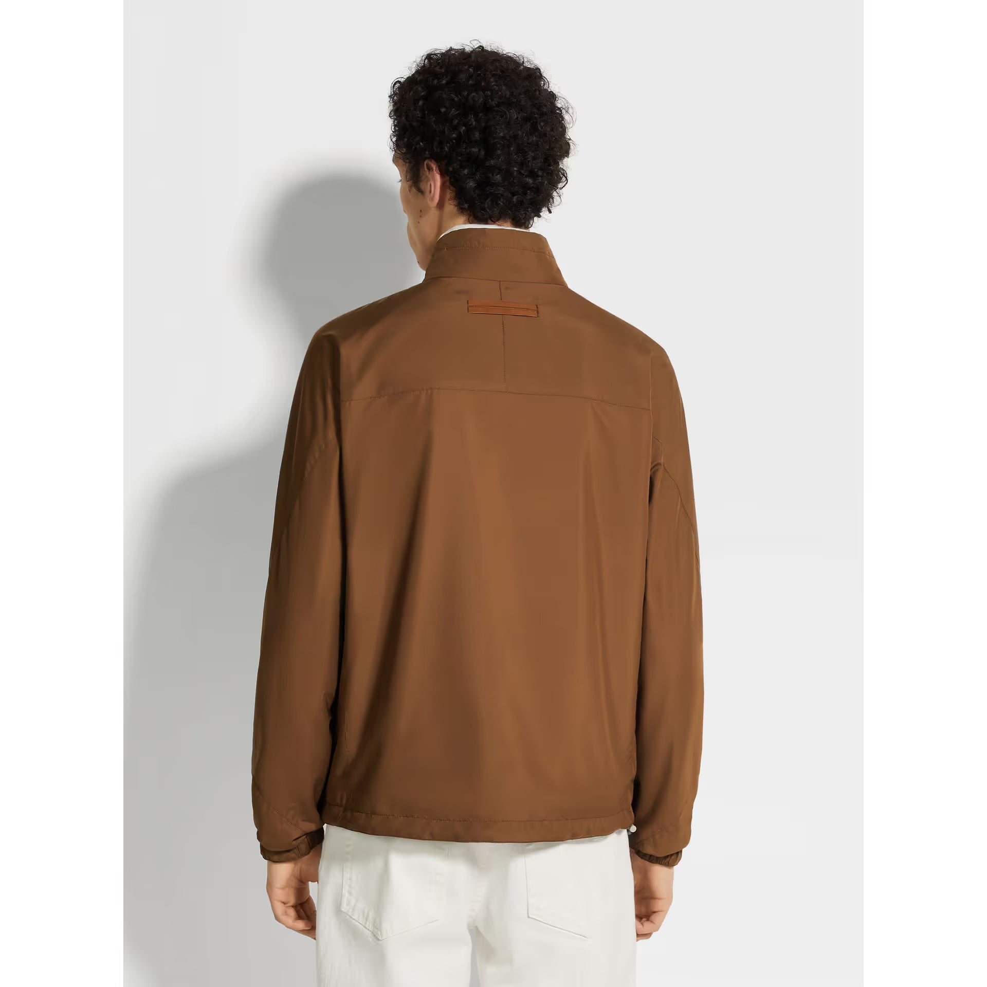 Bomber Zegna - Réversible Brezza en Microfibre - Marron/Gris - Image 4