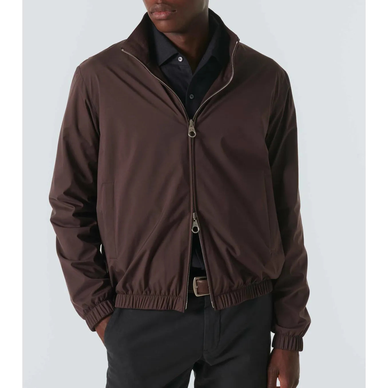 Bomber Loro Piana - En tissu Windmate - Marron - Image 5